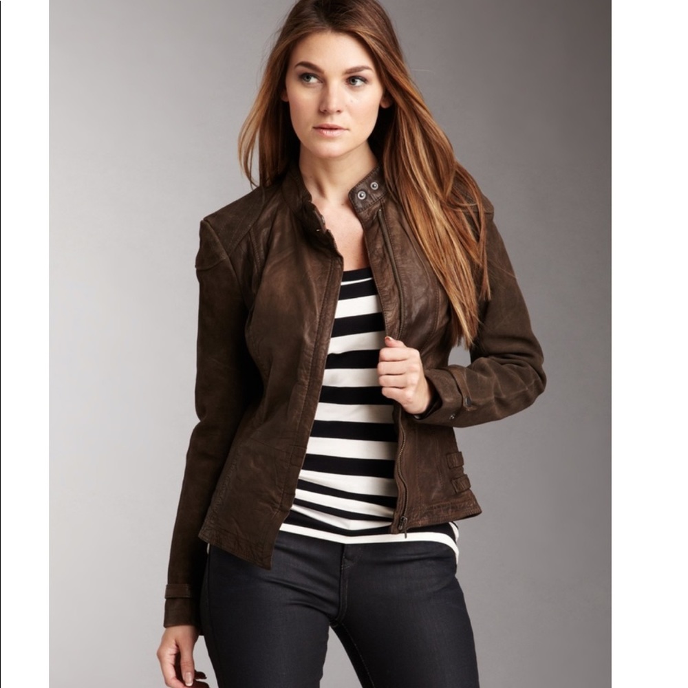 French Connection Brown Leather Jacket